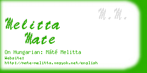 melitta mate business card
